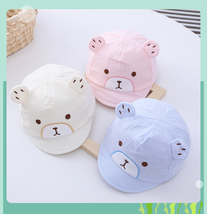 140g Weight Hat Classification Cotton Fabric Type Baby Hat Hats Type Baby Girl's Baby Boy's Cute Bear Baby Hat