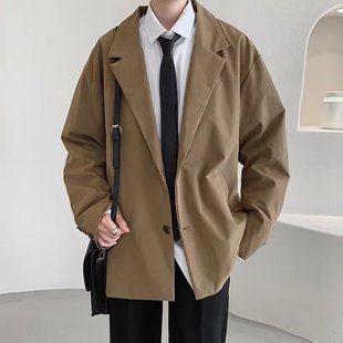 Autumn and Winter Loose Thick Casual Suit Jacket Men's Loose Dk Uniform Men's High-Level Hong Kong Style Light Mature Style Suit