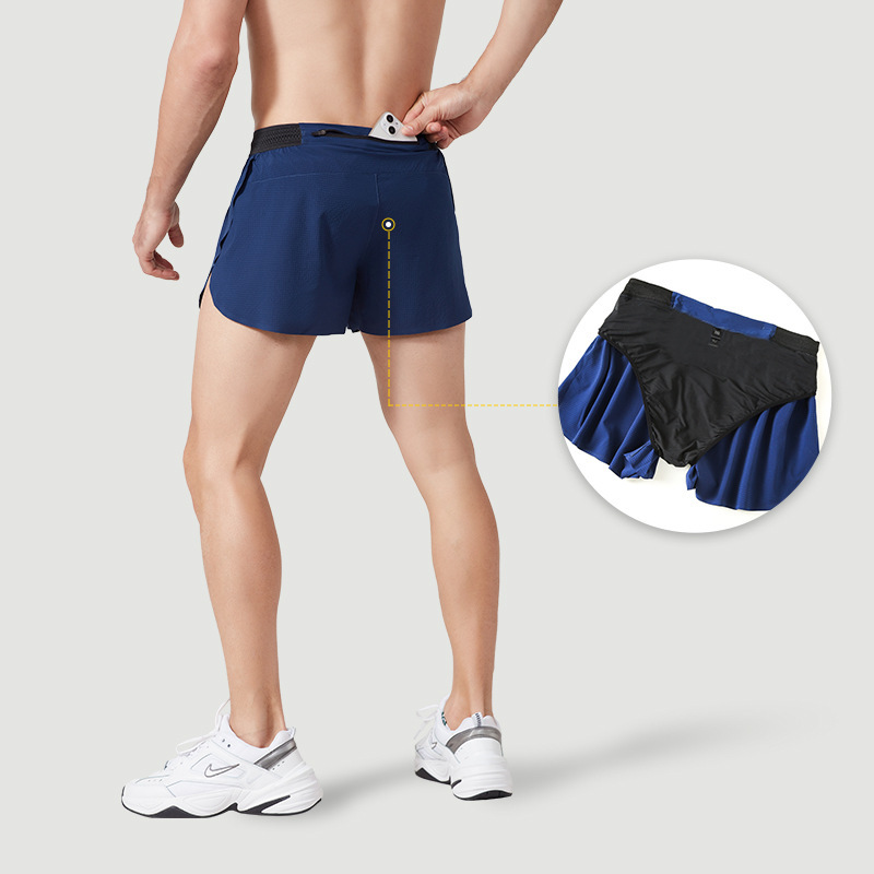 Sports Shorts Men's European and American Marathon Fitness Running Shorts Anti-walking Quick-drying Breathable Loose Three-part Pants