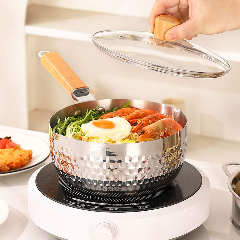 日本製雪平鍋ステンレスミルク鍋離乳食サプリメント家庭用無塗装麺スープ鍋インスタントラーメン鍋小鍋|undefined