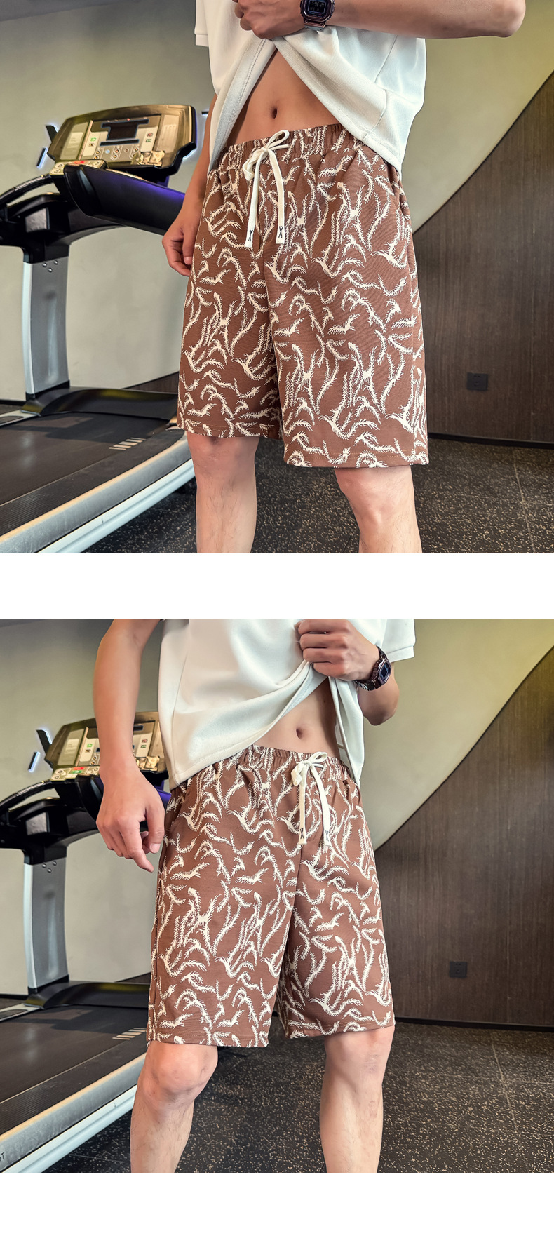 Men's Summer Printed Fashion Shorts Casual Straight Leg High End Style Loose Fitting Athletic Capri Pants Outerwear Beach Shorts_viptrois.com