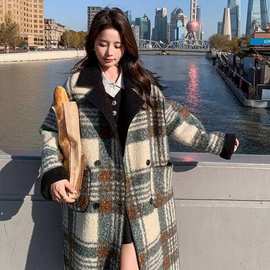 2025新款时尚毛呢双面穿中长款羊羔绒大衣加绒加厚外套