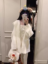 仿貂毛超温柔软糯厚实大开衫毛毛外套女秋冬氛围感连帽针织衫上衣