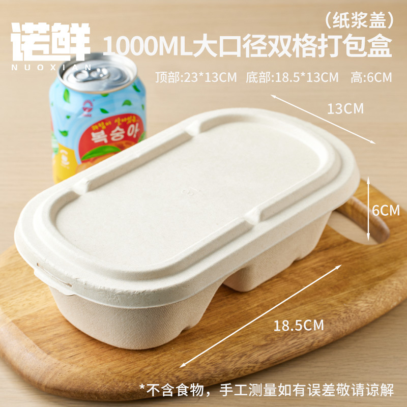 Caja de embalaje de frutas, caja de comidas desechable, viaje de primavera, picnic, camping, comida ligera, arroz cortado, doble división al aire libre