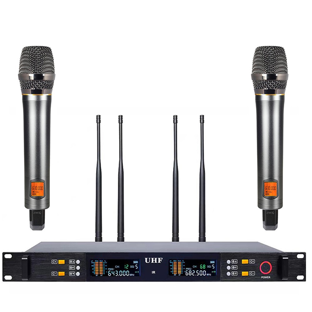 True Diversity Wireless Microphone All-Metal Long-Distance Ktv Stage Performance Private Room Conference School Wedding Microphone