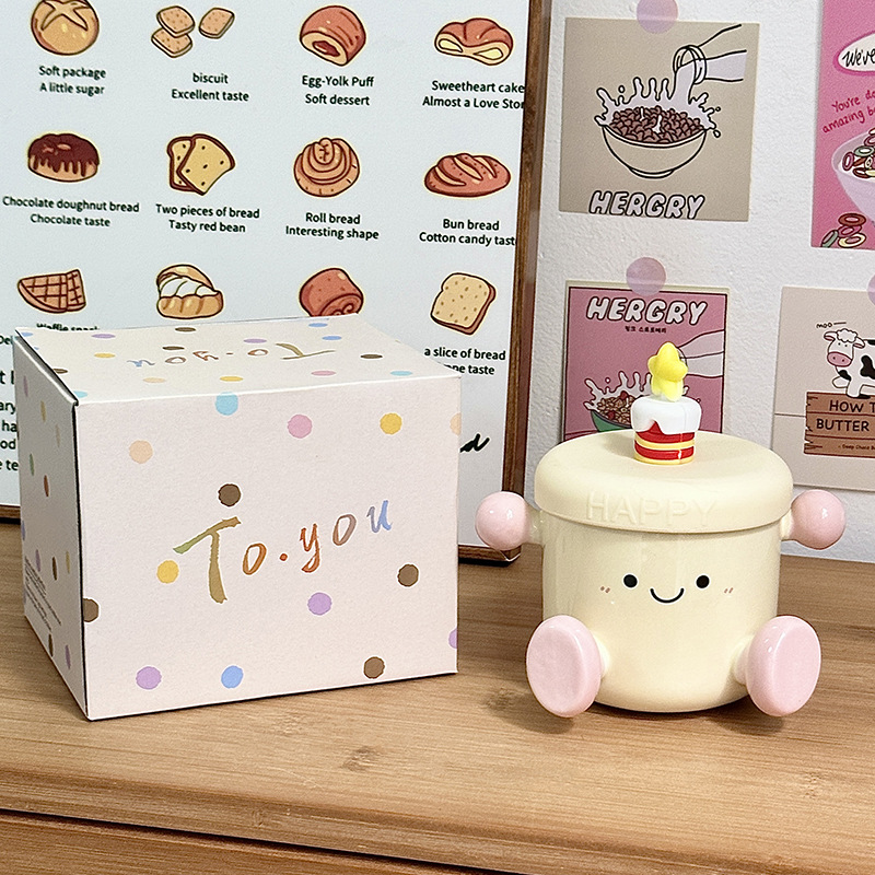 Taza linda taza de cerámica taza de regalo de mano taza de agua taza de pareja casera regalo de cumpleaños niña regalo del día del maestro