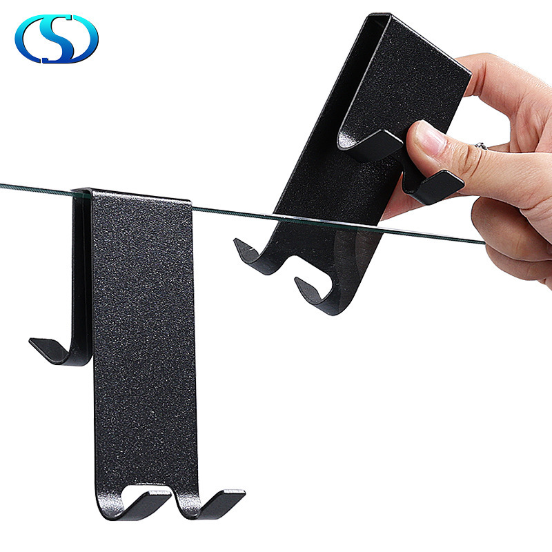 Cross-Border Metal Bathroom Glass Towel Hook, Simple No-Drill Door Hanger for Shower Room, Glass Hook Cross-Border Metal Bathroom Glass Towel Hook, Simple No-Drill Door Hanger for Shower Room, Glass Hook