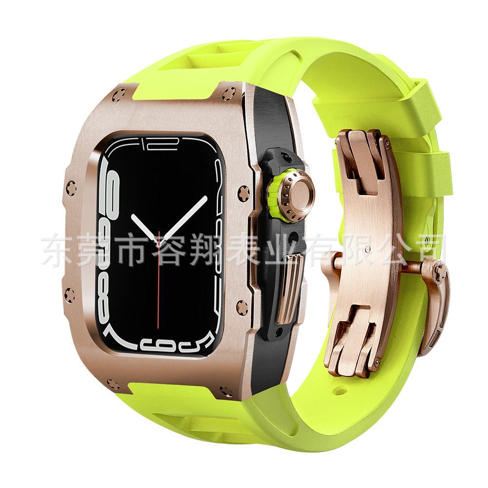 Adecuado para Apple applewatch 8/7/6/5 modificado reloj Correa protectora Shell iwatch caja de reloj de acero inoxidable
