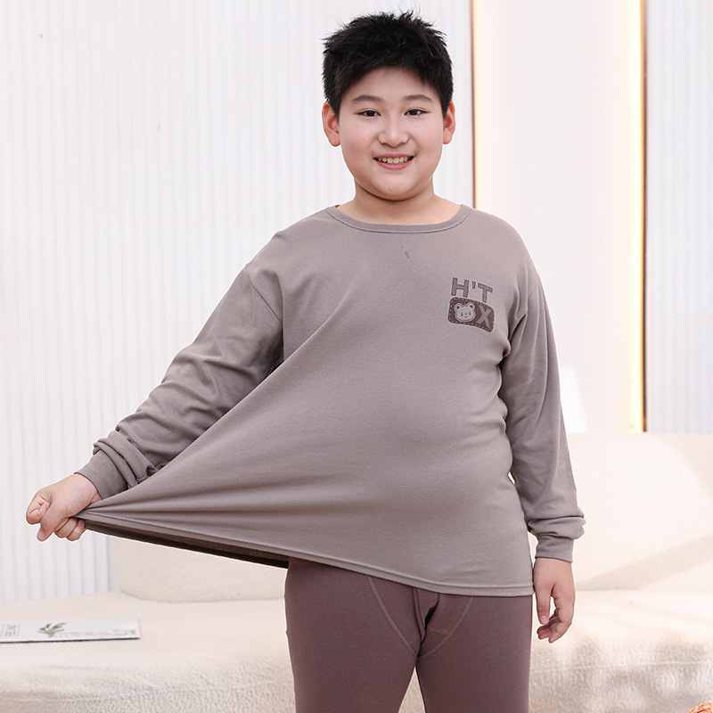 25胖童秋衣秋裤儿童加肥加大家居服中大童睡衣内衣青少年纯棉套装|undefined