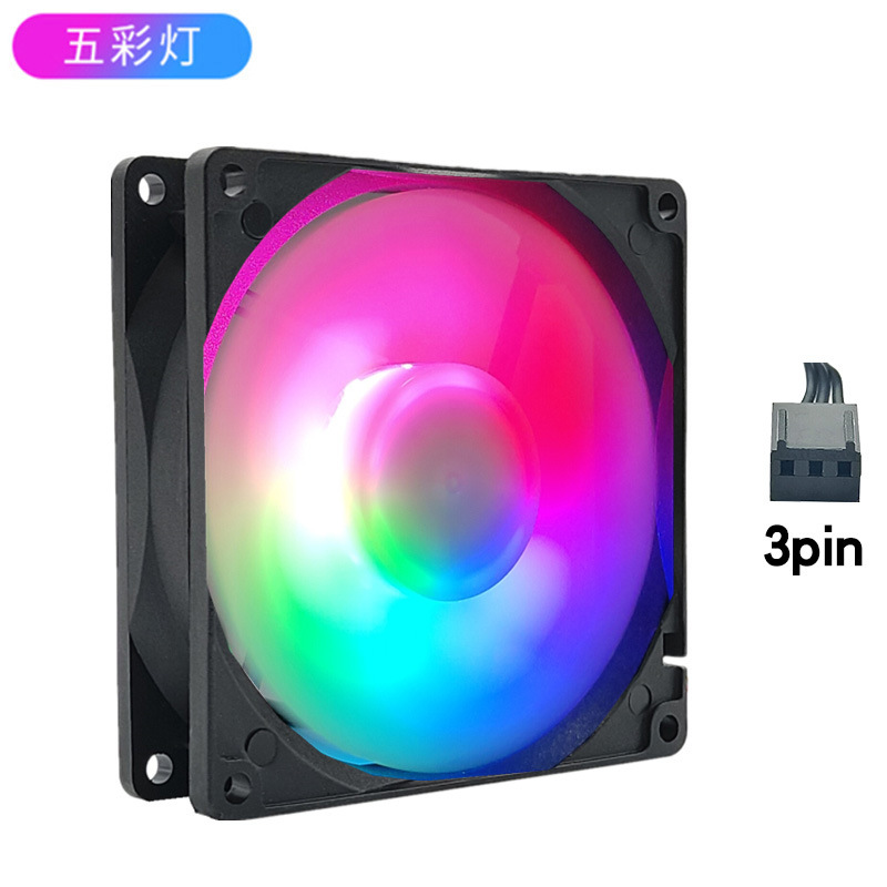 デスクトップ CPU 冷却ファン 9 センチメートルサイレント小型 4Pin ファン 3 ピンコンピュータ 4Pin 4 線式カラーライト pwm 温度制御|undefined