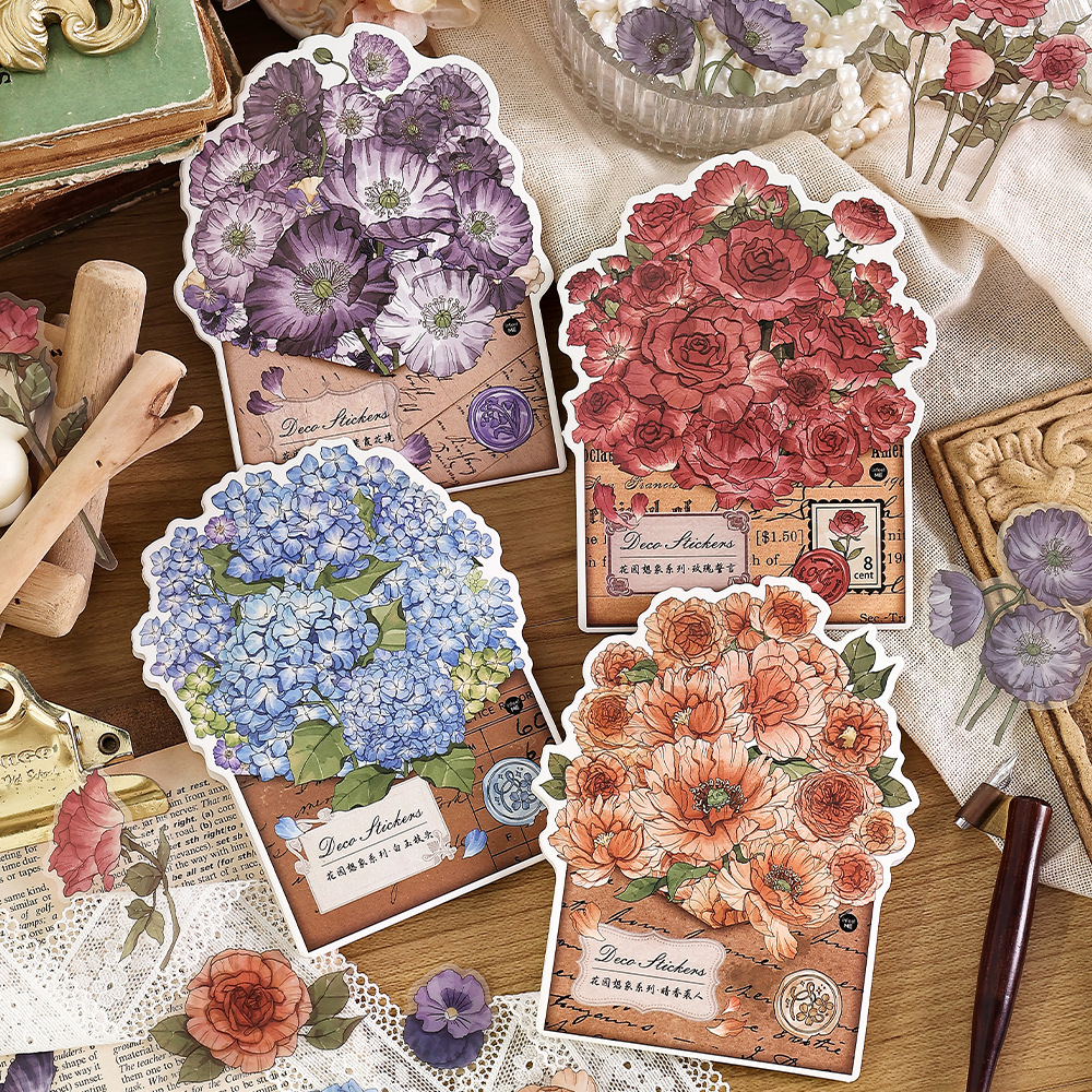 Infeel.MePET sticker bag garden imagination series artistic romantic flower basic Journal decorative stickers
