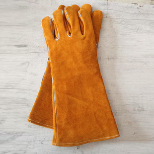 Long Welding Gloves, Anti-Scalding, Anti-Spark, Welder Protective Labor Protection Gloves, Wear-Resistant Welding, Heat-Insulating, Thickened and Extended
