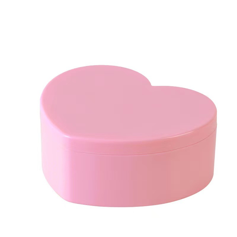 Rosa chica corazón caja de almacenamiento joyería de escritorio caja de joyería estudiante dormitorio amor caja de almacenamiento de doble capa caja de almacenamiento image 6