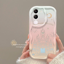 适用vivos18/17/16pro手机壳x100/90渐变月光城堡y77/52s透明硅胶