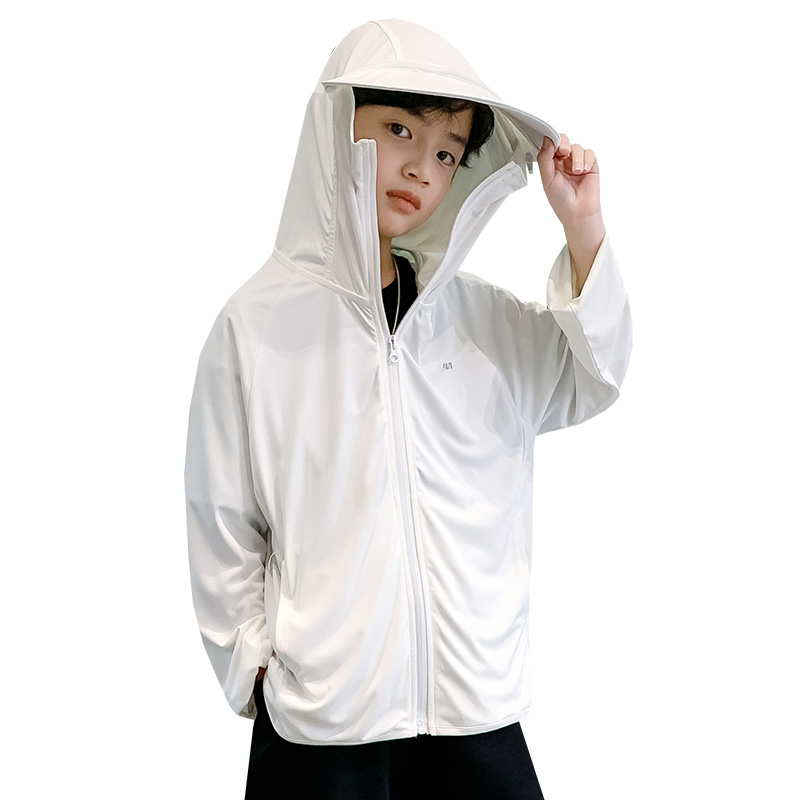 (2개) 어린이 선 스크린 의류 여름 소년 2024 새로운 도착 중다 야외 아이스 실크 안티-UV 여름 의류 통기성 선 스크린 의류