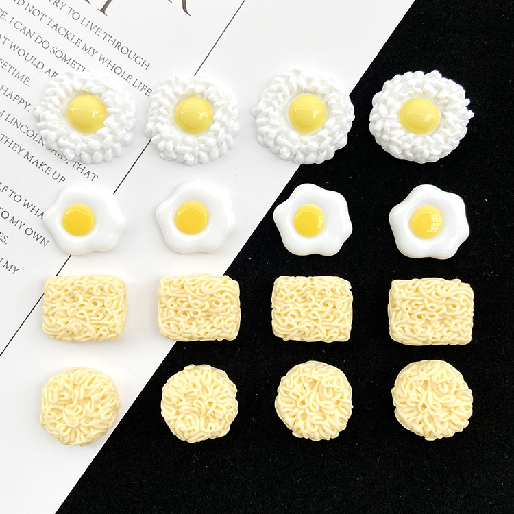 Omelette instant noodles diy handmade resin accessories cream glue mobile phone case glue material creative new food toy