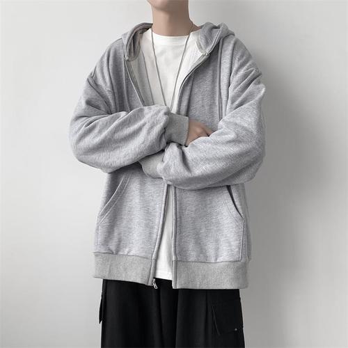 Men's cardigan sweatshirt autumn Korean version versatile casual hooded top BF style loose student sports coat