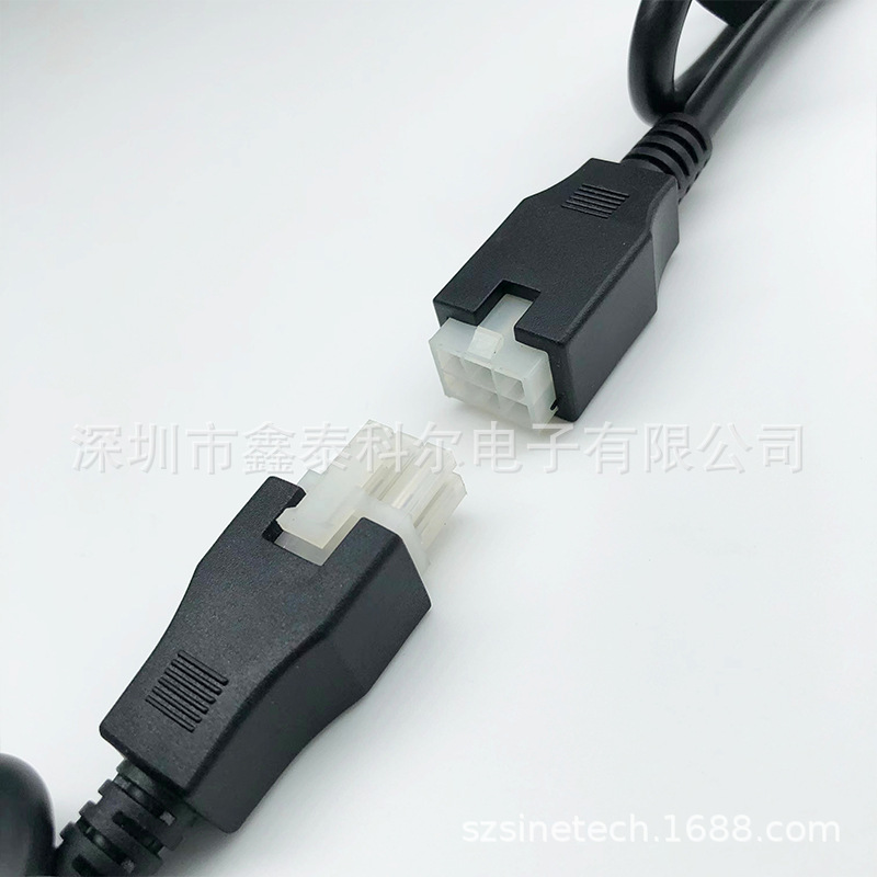 深圳工厂供应 智能升降桌线 推杆线 步进电机黑色6芯电源线