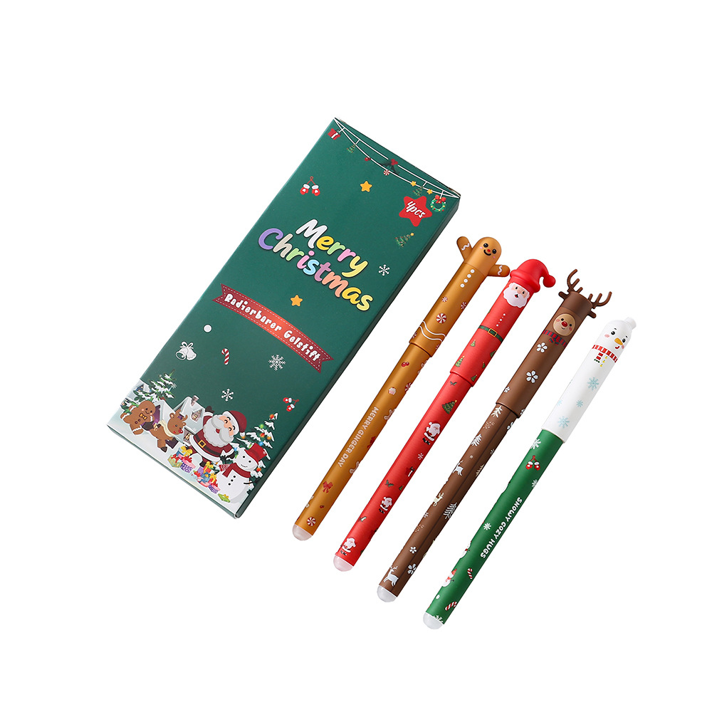 New cross-border erasable pen set, erasable pens in Christmas-themed color box packaging