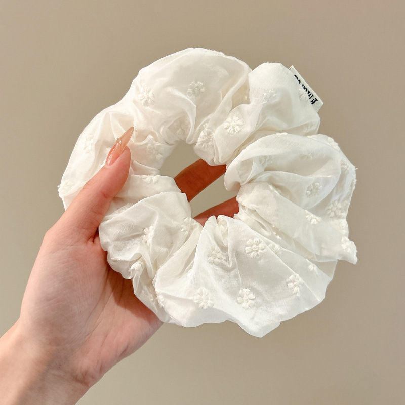 Primavera nueva corbata de pelo de intestino grueso para niños accesorios para el cabello de encaje dulce niña cabeza de bebé flor cuerda para la cabeza tocado de cuerda para el cabello japonés