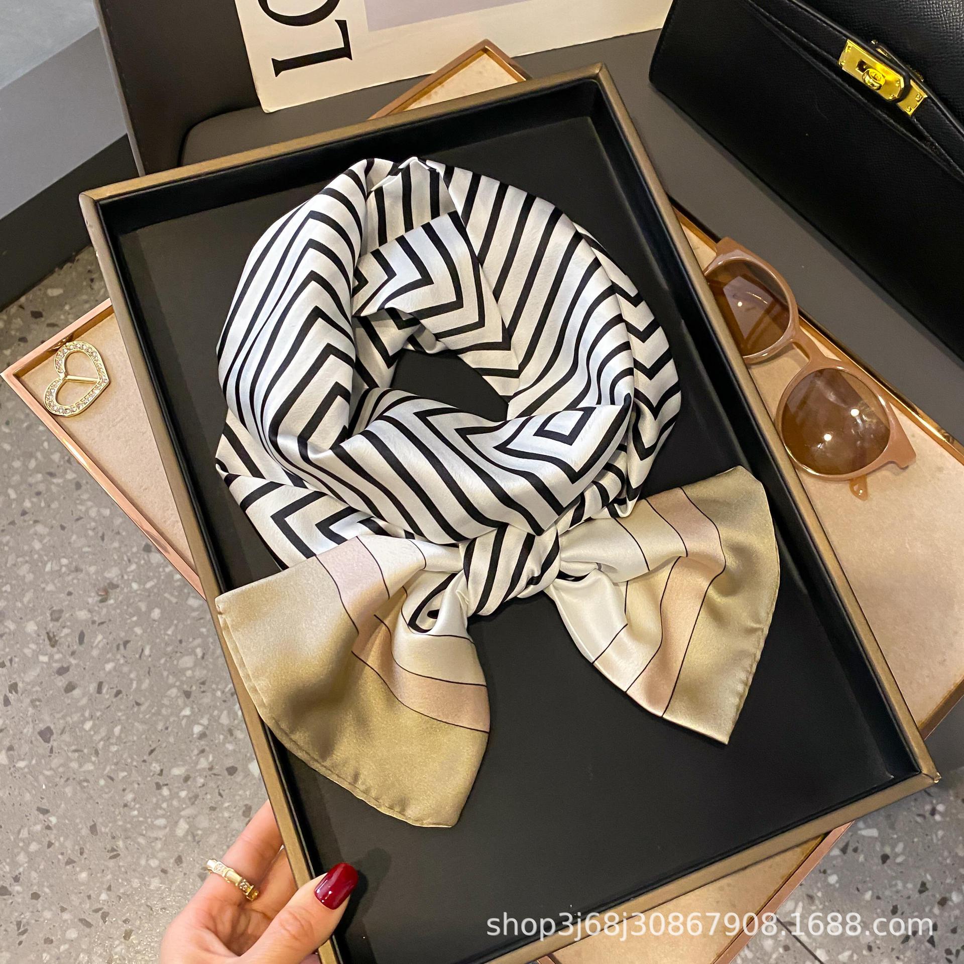 Nuevo bufandas de seda de impresión delgada y larga para mujeres nuevas bandas de moda de decoración profesional bufandas
