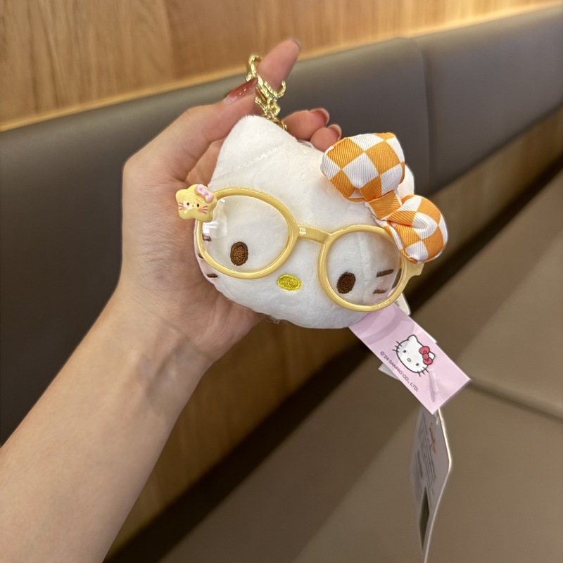 正版三丽鸥HelloKittykt头钥匙扣包包挂件眼睛系列潮流手链时尚礼|undefined