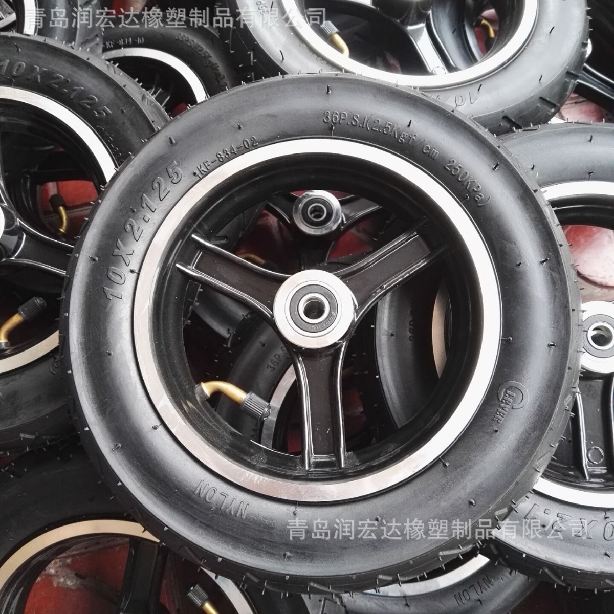 供应 10寸 10×2.125  10×2.50电动车 滑板车轮胎 铝合金轮毂