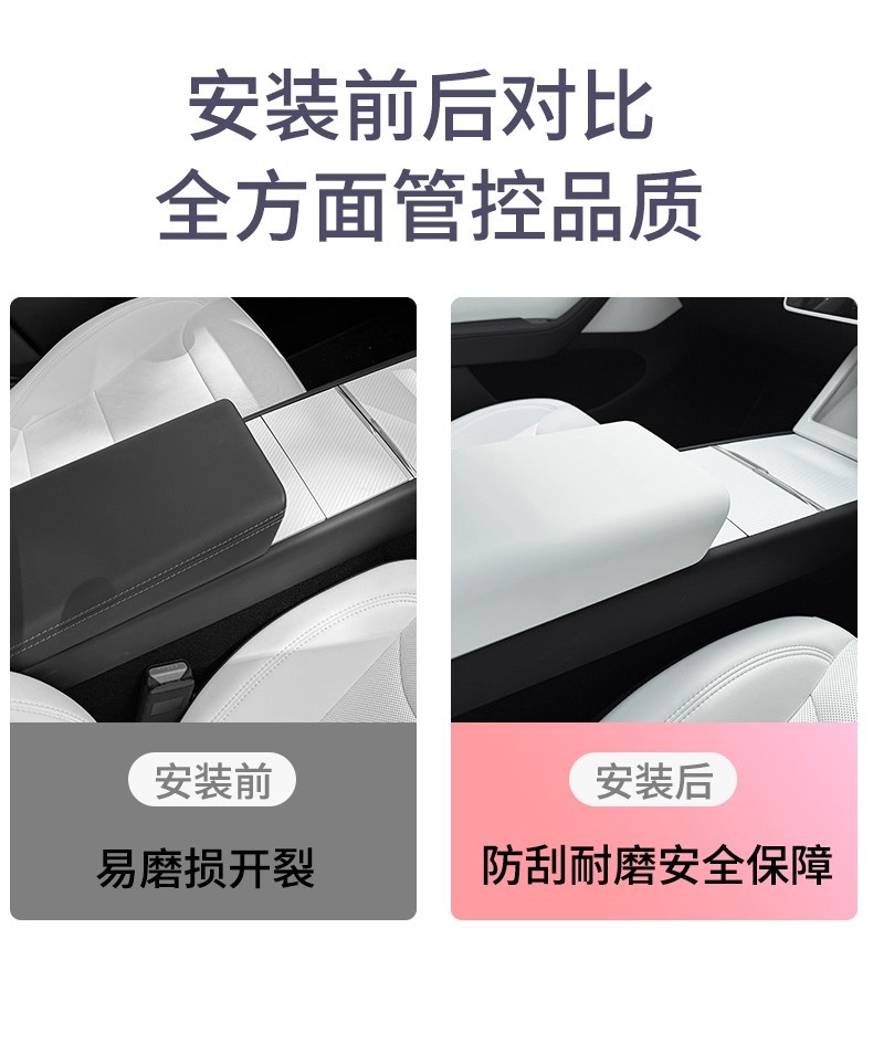 Suitable for Tesla Armrest Box Protective Cover Model3/Y Special Modified Car Interior Decoration Accessories