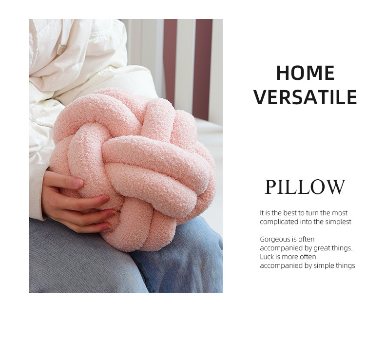 Handwoven Knotted Ball Pillow Image 5