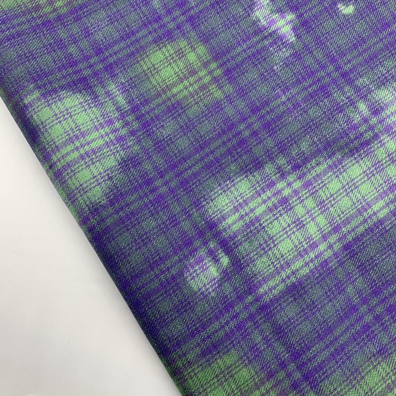 法拉绒衬衫外套格子面料 印花工艺渲染格子布面料