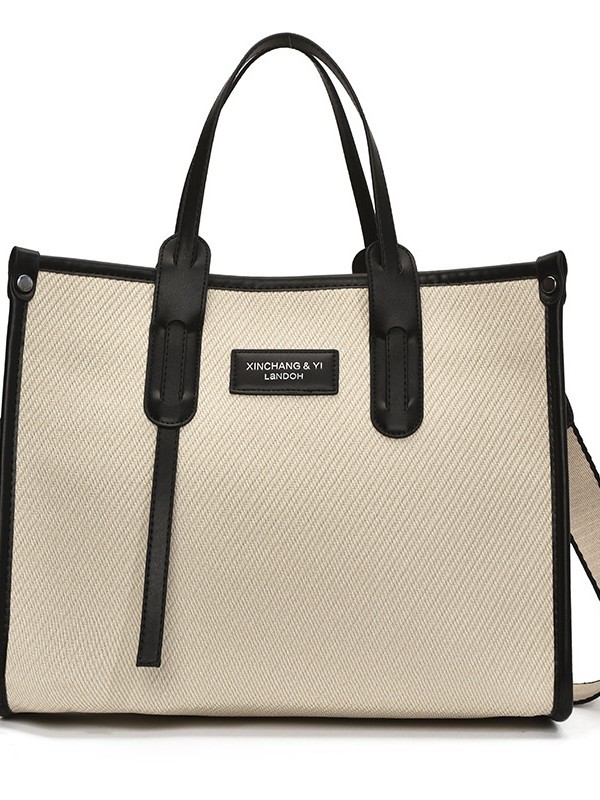 Bolso de gran capacidad para mujer 2025 verano nuevo estilo moda contraste color costura mensajero bolso simple de viaje