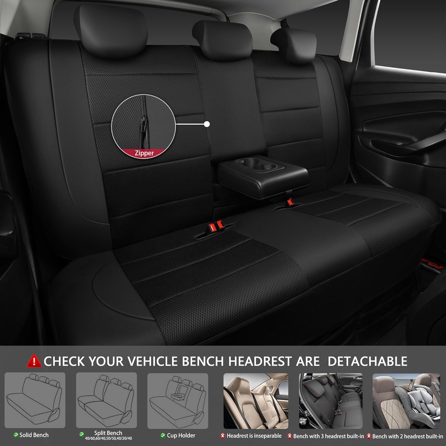 Pu Leather Car Seat Cover, Universal Anti-Stain and Anti-Scratch Protective Cover Suitable for Front and Rear Seats of Cars, Trucks, and Suvs