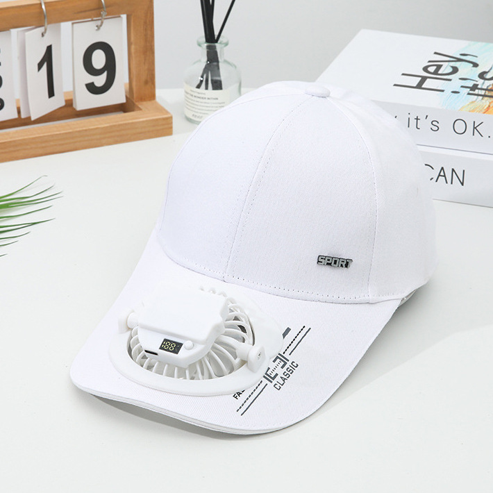 夏の新しいデジタルディスプレイ USB 充電式ファンレター野球帽サンシェード日焼け止め男性と女性のアヒルの舌旅行釣り|undefined