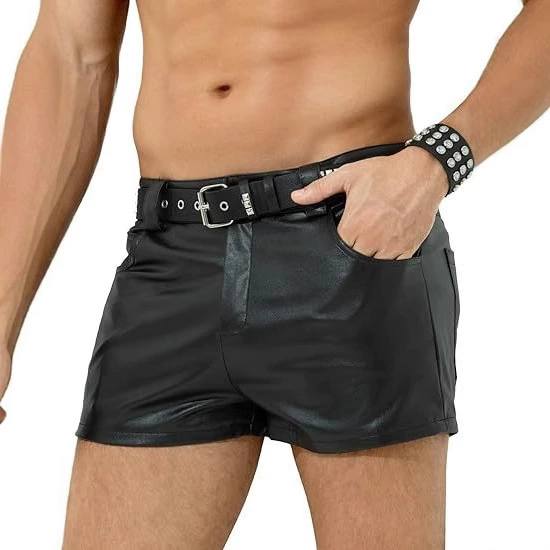 Новые хиты продаж Amazon AliExpress, хиты продаж в Европе и Америке, разноцветные повседневные короткие кожаные брюки в полоску из искусственной кожи