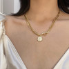 Retro fashionable brand necklace hip-hop style, European style, light luxury style