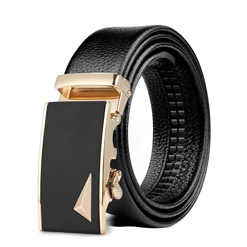 Cinturón de hombres de mediana edad, cinturón auténtico de abrazadera automática, cinturón de negocios de mediana edad de moda coreana, cinturón de negocios de jóvenes