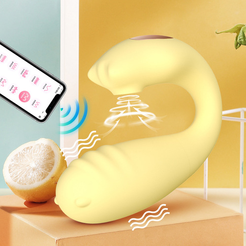 Huan Ai Cute Monster Female Masturbator Wearable Sucking Vibrator APP Remote Control Double Shock Sex Toys Dropshipping