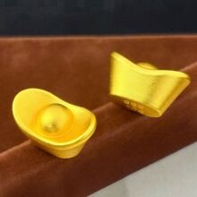 沙金饰品爆款仿真金实心小元宝聚宝盆迷你招财进宝摆件配饰批发