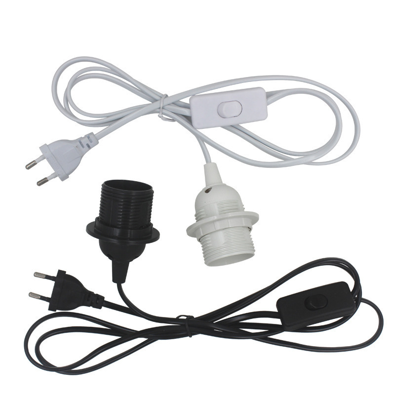 European and American Standard Switch Power Cord with E27 Lamp Holder and Plug Hanging Lamp Holder Table Lamp Lighting Accessories
