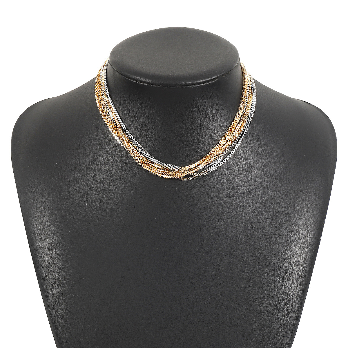 Plating Design Vintage Style Classic Style Solid Color Iron Box Chain Layered Necklaces Wholesale