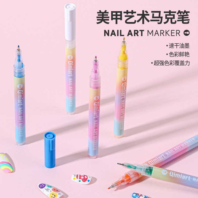 Blue Fruit Nail Art Graffiti Pen 12 Colors Acrylic Nail Painting Pen DIY Quick-Dry Line Marker Pen TK Cross-Border
