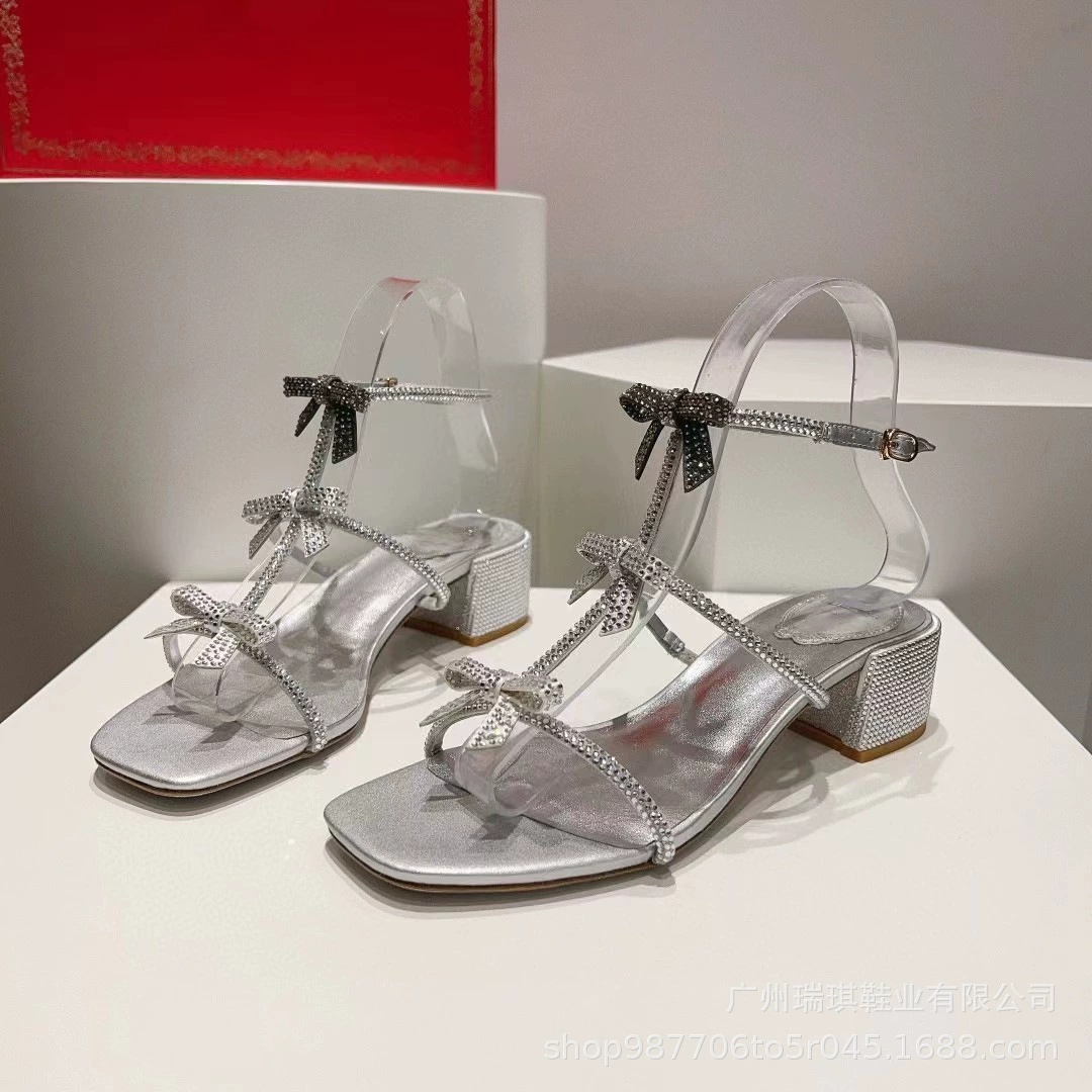 Summer universal sandals with a strap with bow