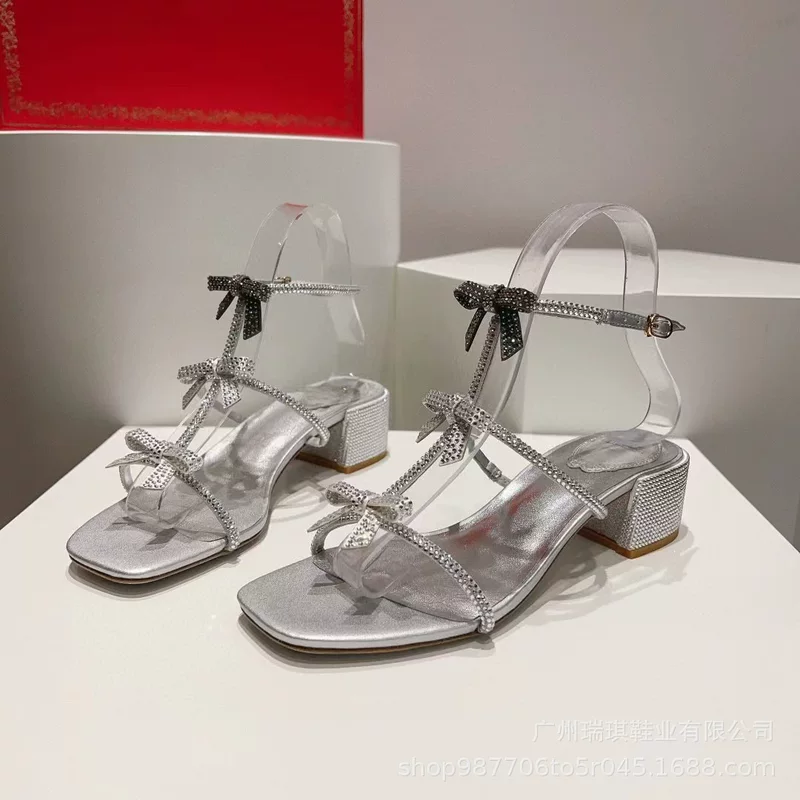 Summer universal sandals with a strap with bow