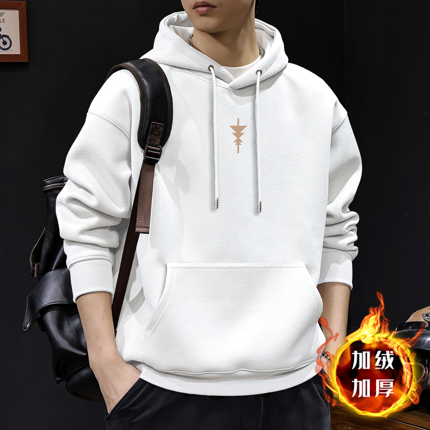 Chaqueta encapuchada para hombres primavera y otoño invierno hombre blusa americana suelta chaqueta de manga larga marca de moda negra para hombres
