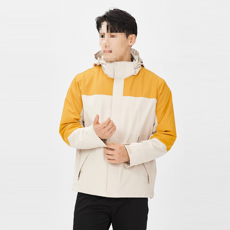 Pareja de protección de tres en uno para hombres otoño y invierno nuevos productos de moda encapuchados en línea rojo con el mismo traje de asalto masculino