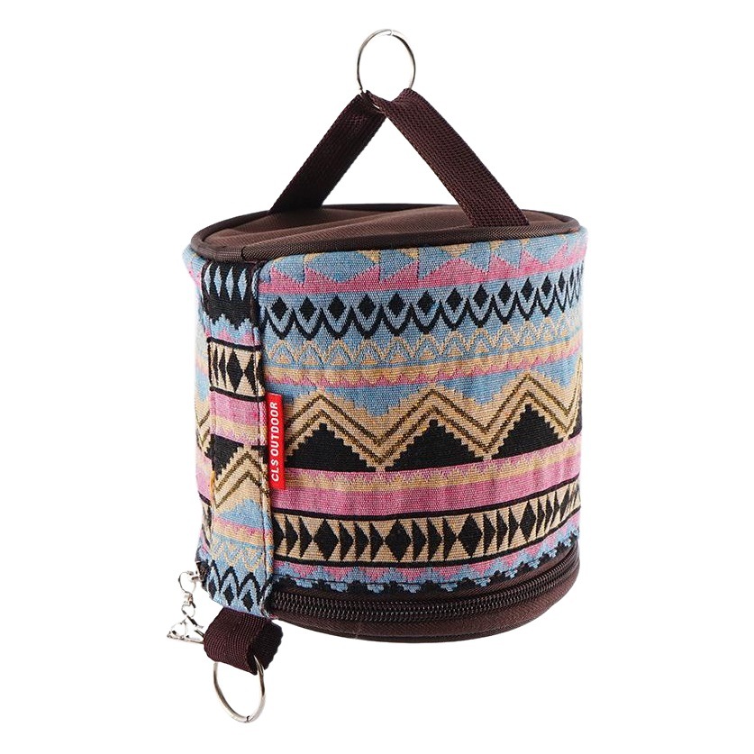 Acampar al aire libre plegable estilo étnico caja de pañuelos bolsa de almacenamiento coche rollo de papel caja de pañuelos pequeña bolsa de tela bolsa de almacenamiento de exportación