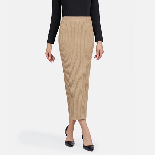 Malaysia best-selling women's pencil skirt, high-end knit dress, women's medium-long knit half skirt on TikTok