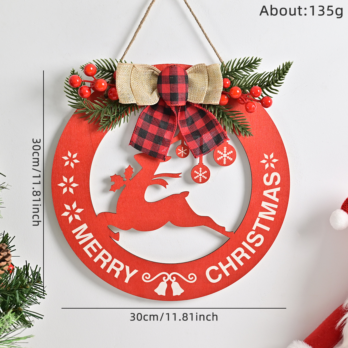 XM - 0030 - Guirnalda de madera navideña - 004