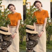 韩版减龄套装夏季新款简约时尚百搭舒适圆领小标短袖女半身裙