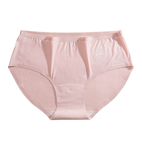 Underwear Women's Seamless Ice Silk Mid-waist Antibacterial Cotton Crotch Summer Thin Breathable Yoga Sports Briefs Wholesale